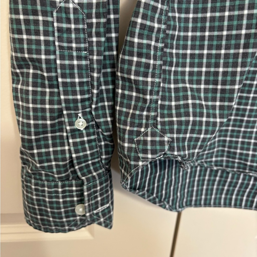 Culturata tailored fit Men's Green Checkered Shirt size Large - Picture 6 of 8